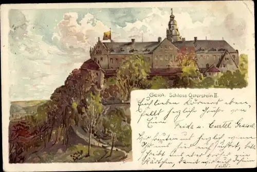 Künstler Ak Gera in Thüringen, Schloss Osterstein
