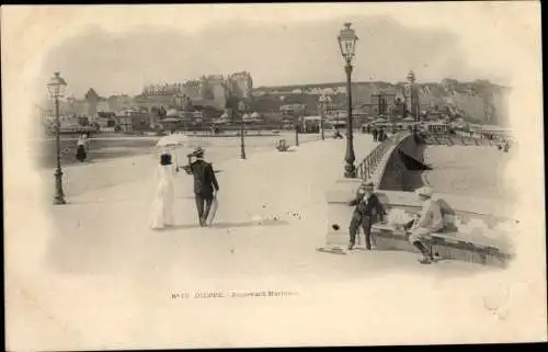 Ak Dieppe Seine Maritime, Boulevard Maritime