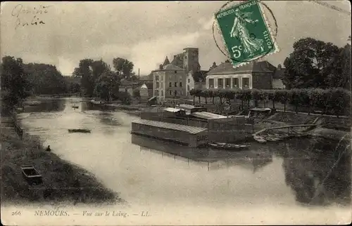 Ak Nemours Seine-et-Marne, Blick auf die Loing