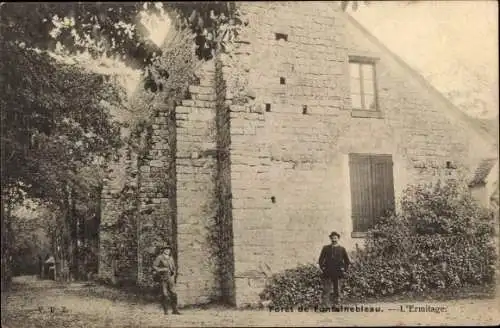 Postkarte Fontainebleau Seine et Marne, Foret, L'Ermitage