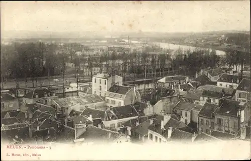 Ak Melun Seine et Marne, Panorama