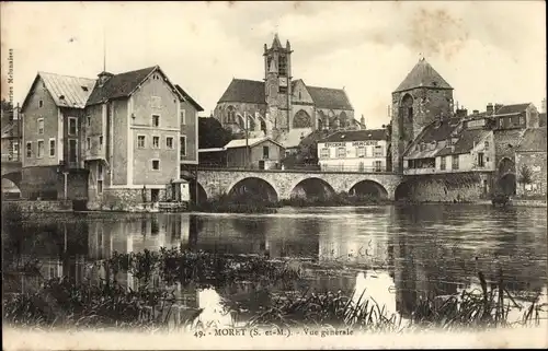 Ak Moret sur Loing Seine et Marne, Gesamtansicht