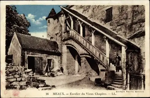 Ak Meaux Seine et Marne, Treppe des Alten Kapitels