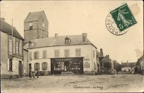 Ak Courgivaux-Marne, La Place