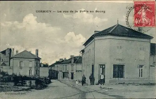 Ak Cormicy-Marne, Rue de la Porte au Bourg