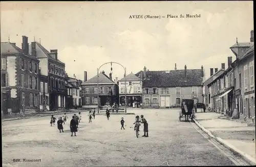 Ak Avize Marne, Marktplatz