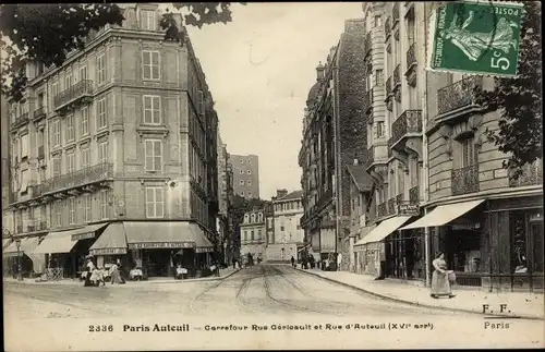 Ak Paris XVI Passy Auteuil, Rue Géricault, Rue d’Auteuil