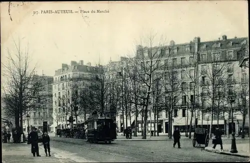 Ak Paris XVI Passy Auteuil, Marktplatz