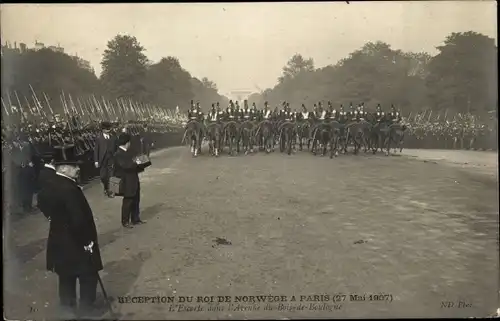 Ak Paris XVI Passy, Empfang des Königs von Norwegen am 27. Mai 1907