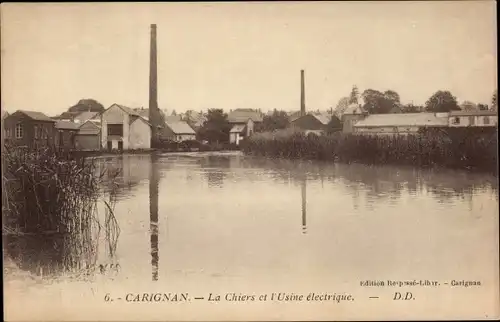 Ak Carignan Ardennes, La Chiers, Die Elektrofabrik