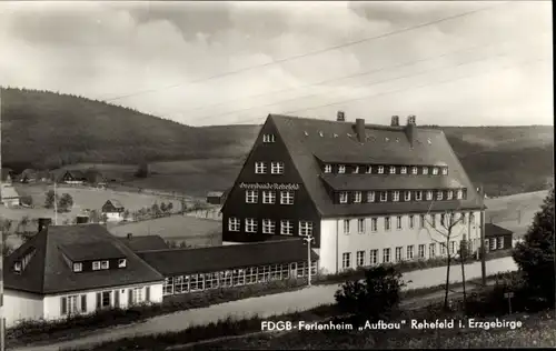 Ak Rehefeld Zaunhaus Altenberg im Erzgebirge, FDGB Ferienheim Aufbau