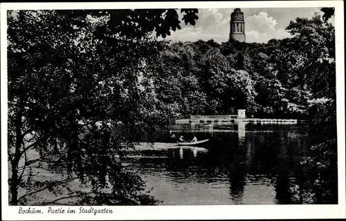 Ak Bochum im Ruhrgebiet, Stadtgarten, Boot