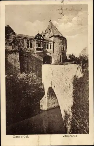 Ak Osnabrück in Niedersachsen, Vitischanze, Brücke, Schloss