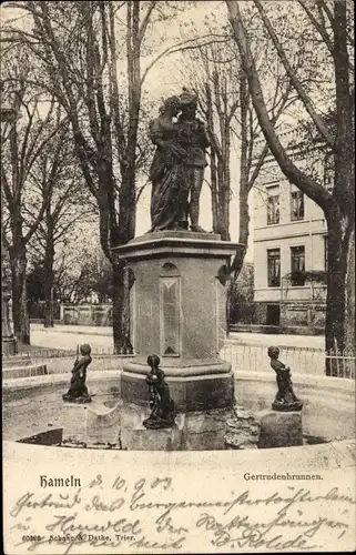 Ak Hameln an der Weser Niedersachsen, Gertrudenbrunnen