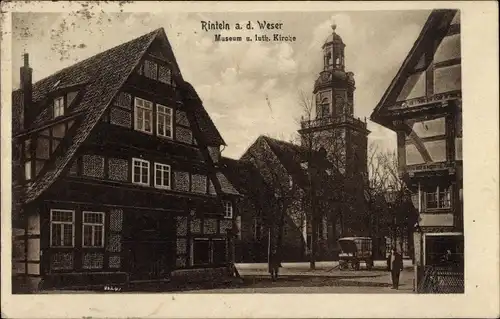 Ak Rinteln an der Weser, Museum, luth. Kirche, Fachwerkhäuser