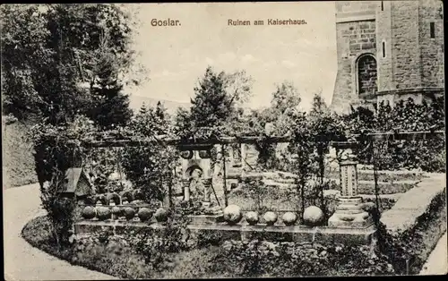 Ak Goslar am Harz, Kaiserhaus, Ruinen