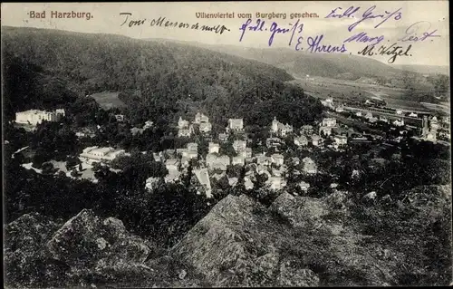 Ak Bad Harzburg am Harz, Villenviertel, Blick vom Burgberg