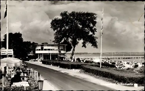 Ak Ostseebad Scharbeutz in Holstein, Strand, Steg, Promenade