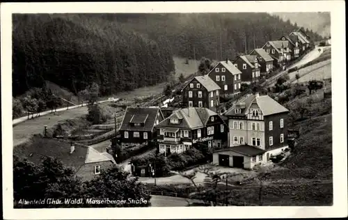 Ak Altenfeld Thüringer Wald, Masserberger Straße, Mehrfamilienhäuser, Talansicht