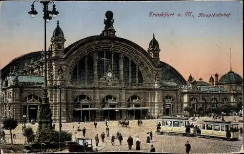 Ak Frankfurt Main, Hauptbahnhof, Straßenbahn