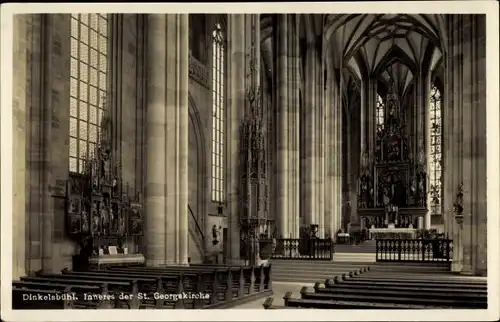 Ak Dinkelsbühl in Mittelfranken, St. Georgskirche, Innenraum, Altar