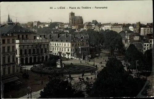 Ak Lüttich Lüttich Wallonien, Place du Théâtre, Panorama