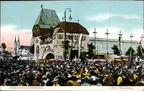 Ak München Bayern, Oktoberfest 1907, Georg Lang's Wiesenburg