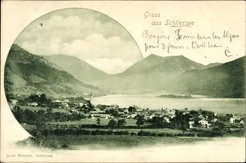 Ak Schliersee in Oberbayern, Totalansicht
