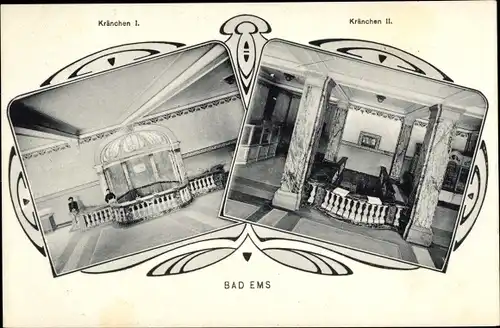 Ak Bad Ems an der Lahn, Kränchen I., Kränchen II.