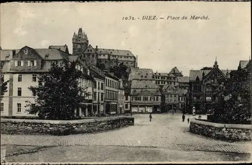 Ak Diez an der Lahn, Marktplatz