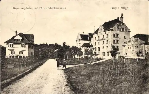 Ak Isny im Allgäu, Genesungsheim und Schlossbrauerei