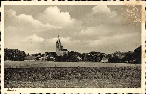 Ak Ankum in Niedersachsen, Teilansicht, Kirche