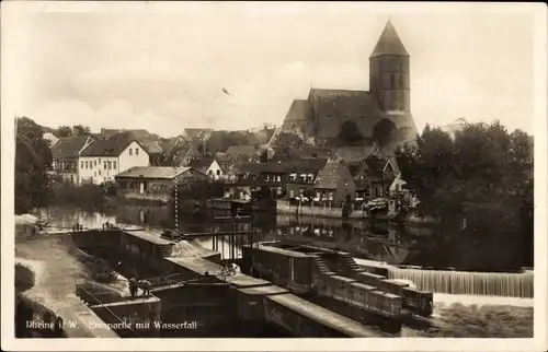 Ak Rheine in Westfalen, Emspartie mit Wasserfall