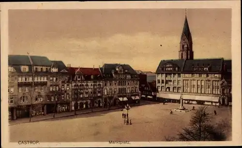 Ak Castrop Rauxel im Ruhrgebiet, Marktplatz