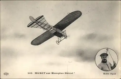 Ak Aviation, Leblanc auf Blériot-Eindecker, Pilot, Flugpionier
