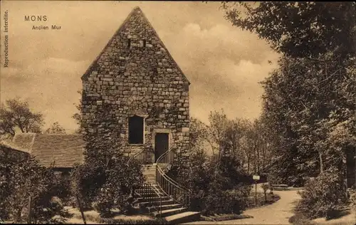 Ak Mons Wallonia Hennegau, Alte Mauer