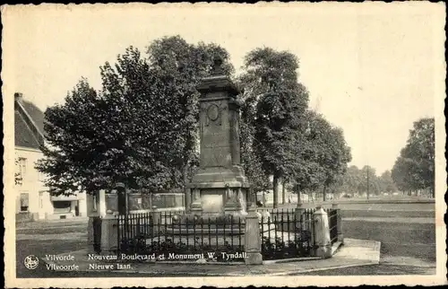 Ak Vilvoorde Flämisch-Brabant, New Boulevard und W. Tyndall Monument