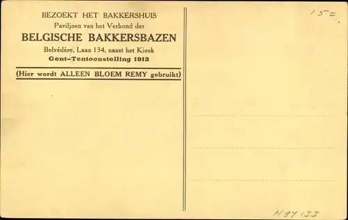 Ak Gent Gent Ostflandern, Belgische Bäckerbosse, Ausstellung 1913