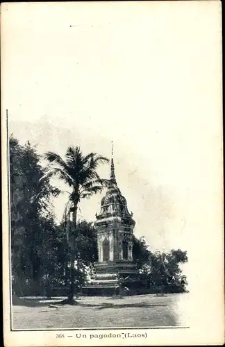 Ak Laos, Eine Pagode, Pagode