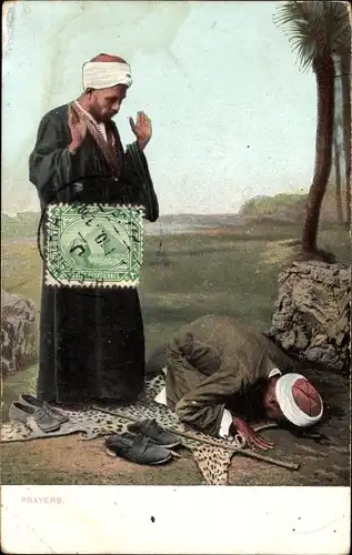 Ak Männer beim Beten, Maghreb