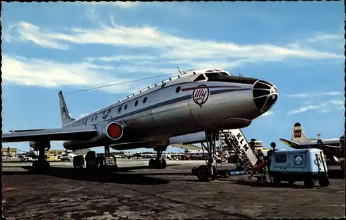 Ak Amsterdam Nordholland Niederlande, Flughafen, Tilly, Passagierflugzeug