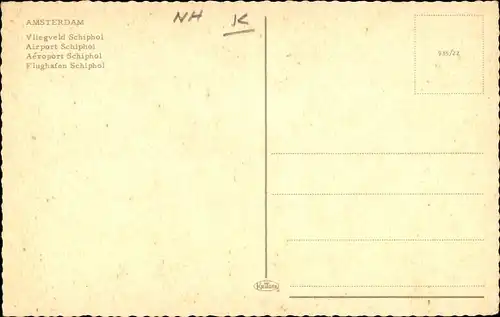 Ak Amsterdam Nordholland Niederlande, Flughafen, Tilly, Passagierflugzeug