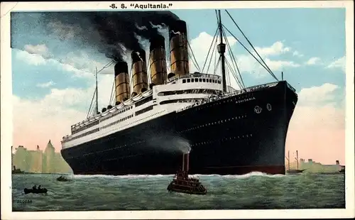 Ak Dampfer SS Aquitania, Cunard Line