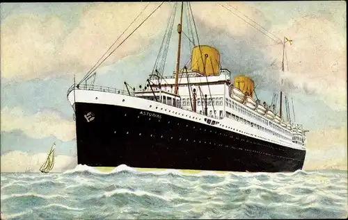 Künstler Ak Dampfer Asturias, Royal Mail Lines