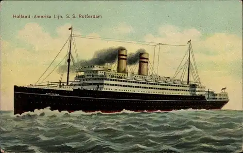 Ak Dampfschiff SS Rotterdam, HAL, Holland Amerika Lijn