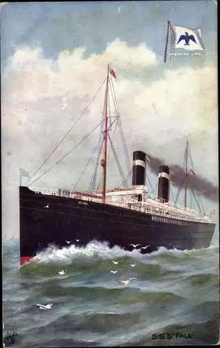 Künstler Ak Dampfer SS St. Paul, American Line