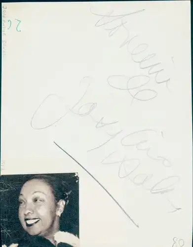 Ak Schauspielerin und Sängerin Dorit Kreysler, Tänzerin Josephine Baker, Portrait, Autogramm