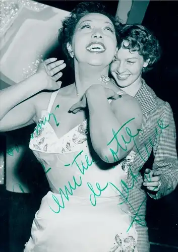 Foto Tänzerin und Schauspielerin Josephine Baker, Portrait, Autogramm