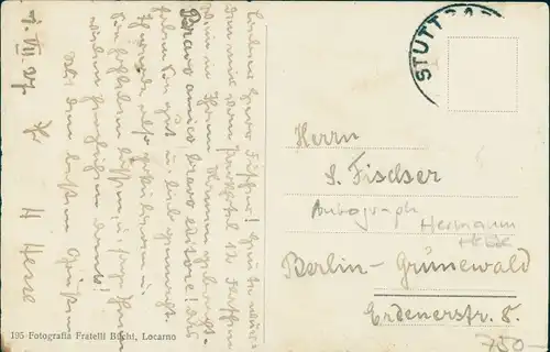 Ak Korrespondenz geschrieben von Hermann Hesse an Verleger S. Fischer, Signatur