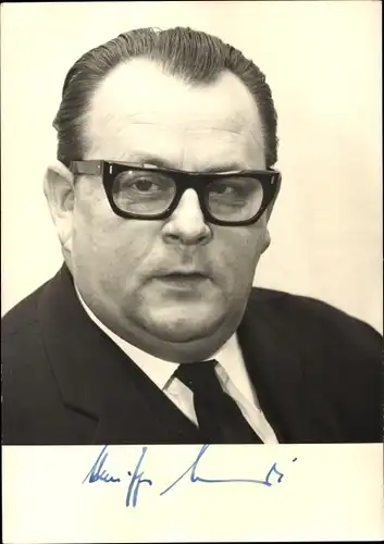 Ak Hans-Jürgen Wischnewski, Politiker, Portrait, Autogramm